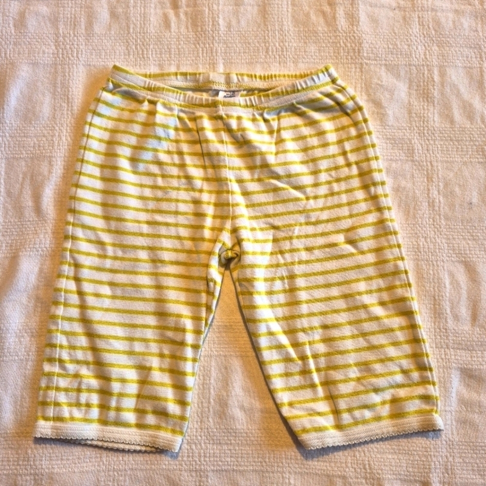Mini Boden girls size 10 years white with lt green stripes, dull white, guc